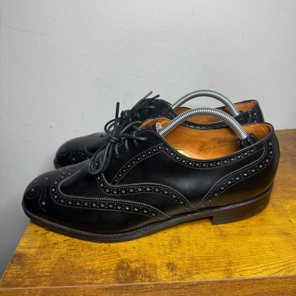 Stuart McGuire Wingtip Oxford Dress Shoes Mens Size 10 3E Wide Black Ortho Vent